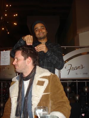 Andy Senor Jr welcomes Cary Shields, who was a swing on the first leg of the tour
 Photo